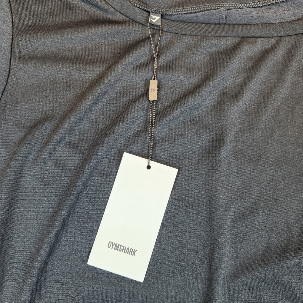 NWT Gymshark Whitney Longline Tee Women M‎ Black Mesh Workout Athletic Shirt - Picture 3 of 11